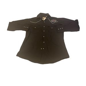 ELY Cattleman Shirt Men Small Black Lightweight Button Up Long Sleeve Arctic Man